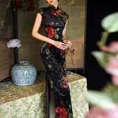 新中式 旗袍2025新款 高端大气上档次日常可穿改良民国风丝绒连衣裙