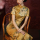 黄色旗袍2025新款 连衣裙 女改良高考送考旗开得胜日常可穿素雅长款