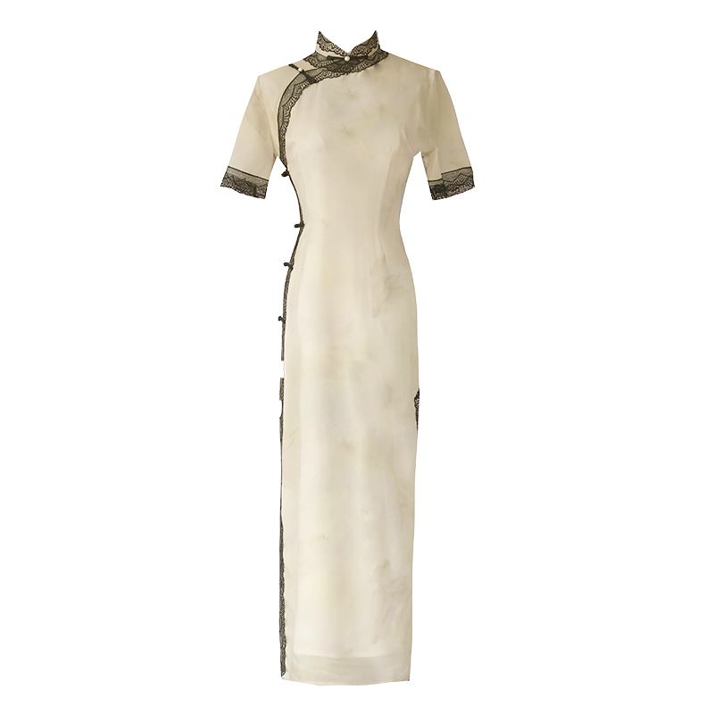 复古民国风旗袍2024新款女夏季老上海高端气质日常可穿长款连衣裙