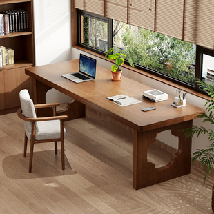 2026新款 双人电脑桌书房客厅家用办公简约电竞桌办公桌实木工作台