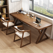 实木长条桌书桌家用靠墙窄桌双人学习桌子学生办公桌式 办公电脑桌