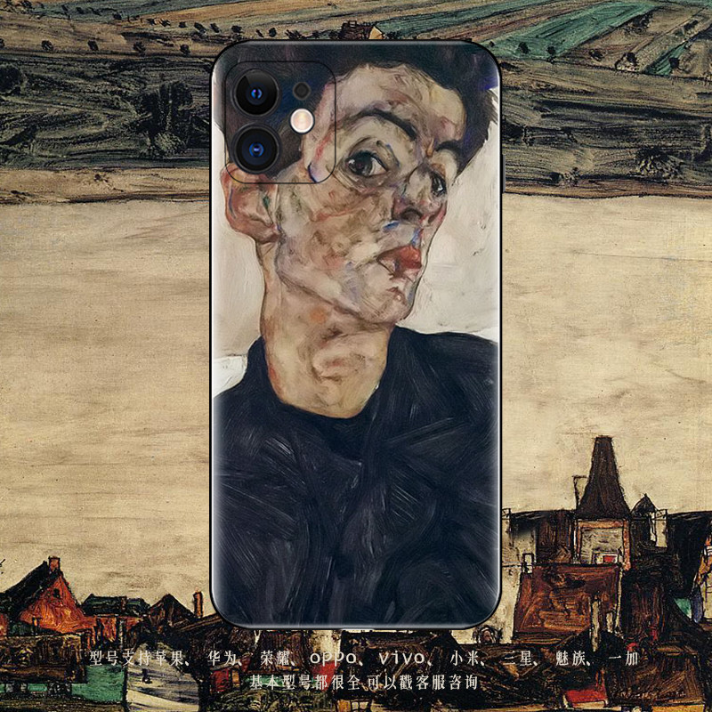 埃贡席勒死神艺术油画手机壳适用iPhone12苹果11隐士复古oppo华为