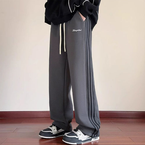 春秋潮流宽松直筒美式运动休闲裤