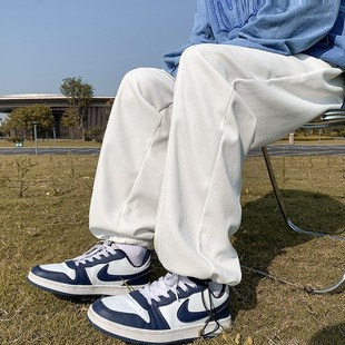 白色裤子男款2025新款今年流行爆款青少年初中生夏天超火的休闲裤