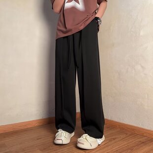 黑色裤子潮牌痞帅炸街男款显瘦高级感2025新款今年流行爆款青少年