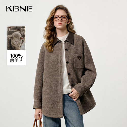 【大粒儿粉丝专享】学院风全羊毛圈圈呢毛呢外套女750931919