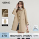 KBNE卡其色风衣外套女中长款 气质外衣 小个子英伦风大衣春秋新款
