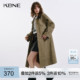 宽松牛角扣外套 新款 KBNE复古英伦风撞色仿牛仔长款 风衣女2026秋季