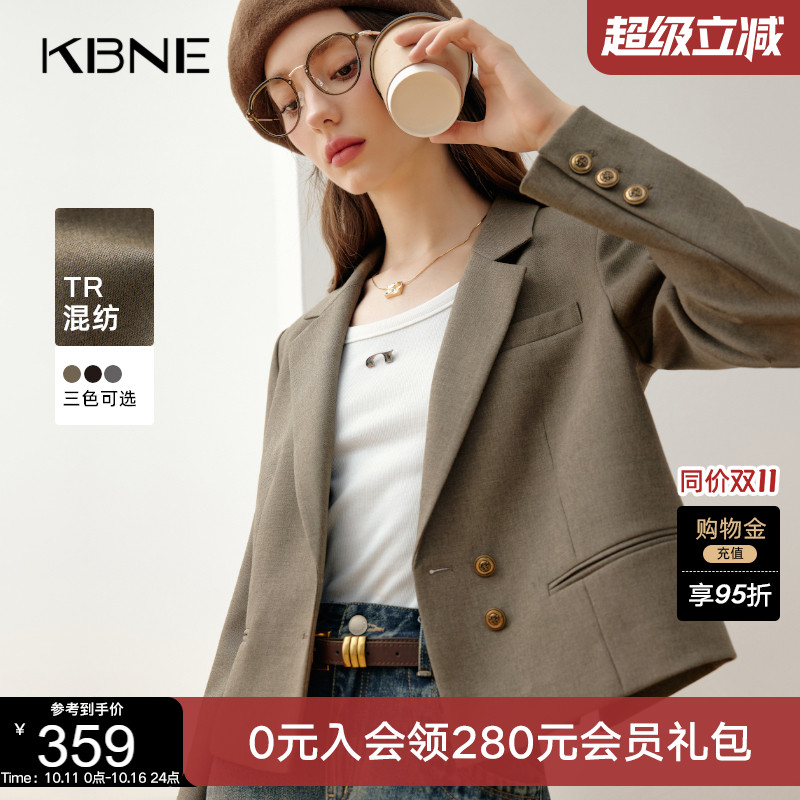 KBNE2025初秋新款休闲西装外套女小个子气质上衣通勤薄款西服外套
