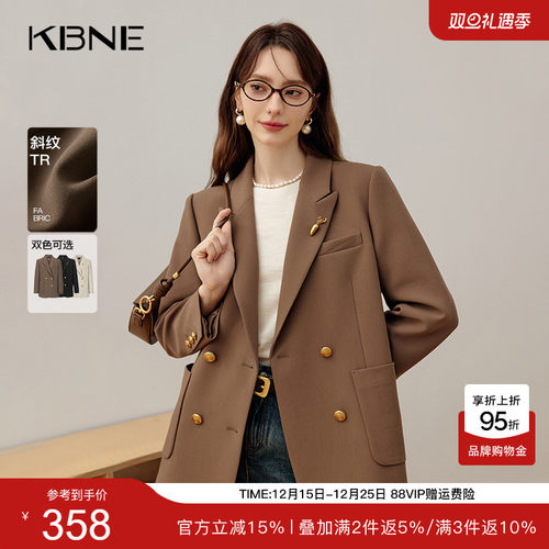 KBNE2025新款休闲职场通勤正装黑色时尚洋气时髦西装外套女春秋