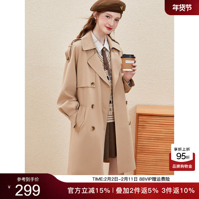 风衣外套女春秋中长款大衣kbne2026年新款韩风chic流行小个子上衣