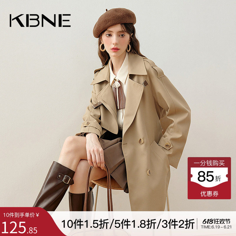 KBNE2025新款风衣女款超好看卡其色今年流行的中长款大衣春秋女