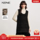 新款 KBNE法式 小香风金丝羊毛混纺黑色连衣裙女2025冬季 针织背心裙