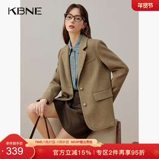 KBNE卡其色休闲西装外套女气质西服2026新款职场通勤正装上衣春秋