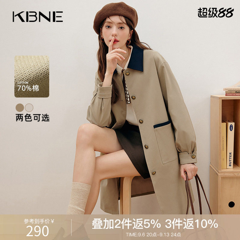 新款英伦风大衣小个子长款秋冬女
