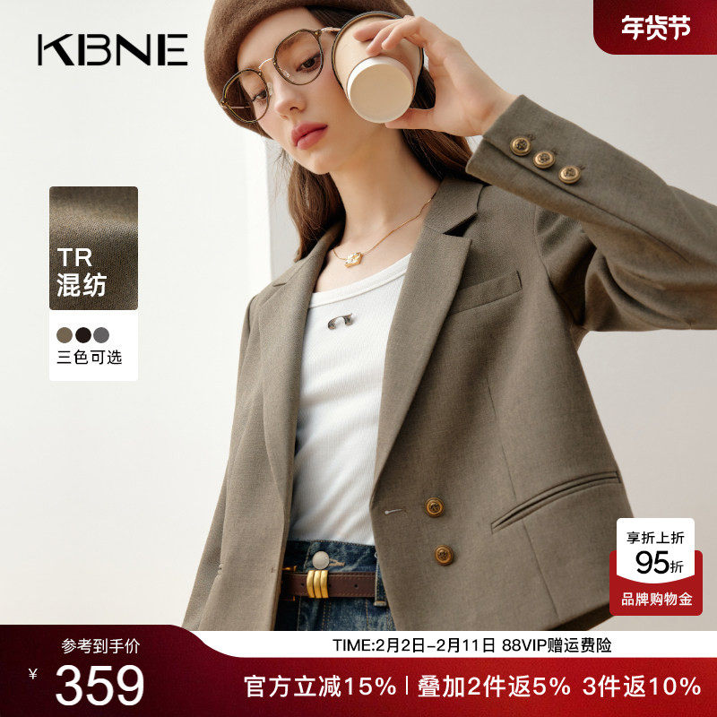 KBNE2026初秋新款休闲西装外套女小个子气质上衣通勤薄款西服外套