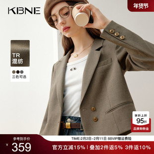 KBNE2026初秋新款休闲西装外套女小个子气质上衣通勤薄款西服外套