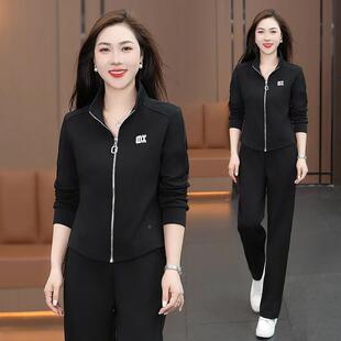 春秋季女款运动休闲身96957681长袖领质透气棉弹力商健训务练套装