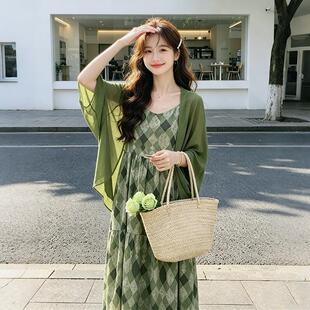 两件格季套罩B16-T69衫子衣裙连女套装夏新