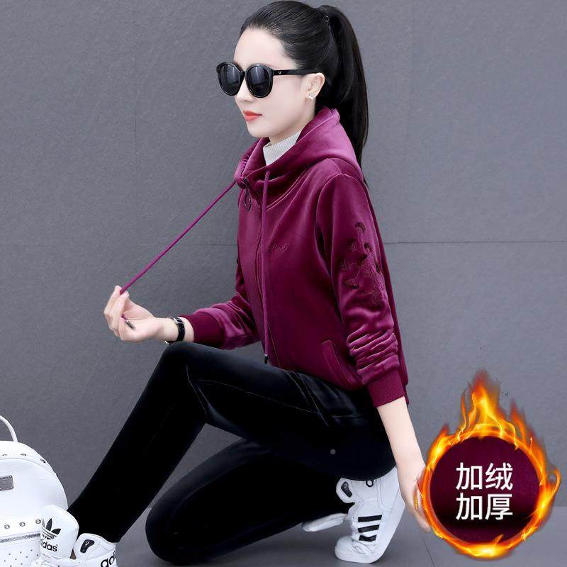 丝绒套装女休冬气时尚洋双面绒卫衣加厚宽松闲两件31-6012金套绣,女装/女士精品,时尚套装,淘宝优惠券,粉丝福利购,淘宝优惠卷