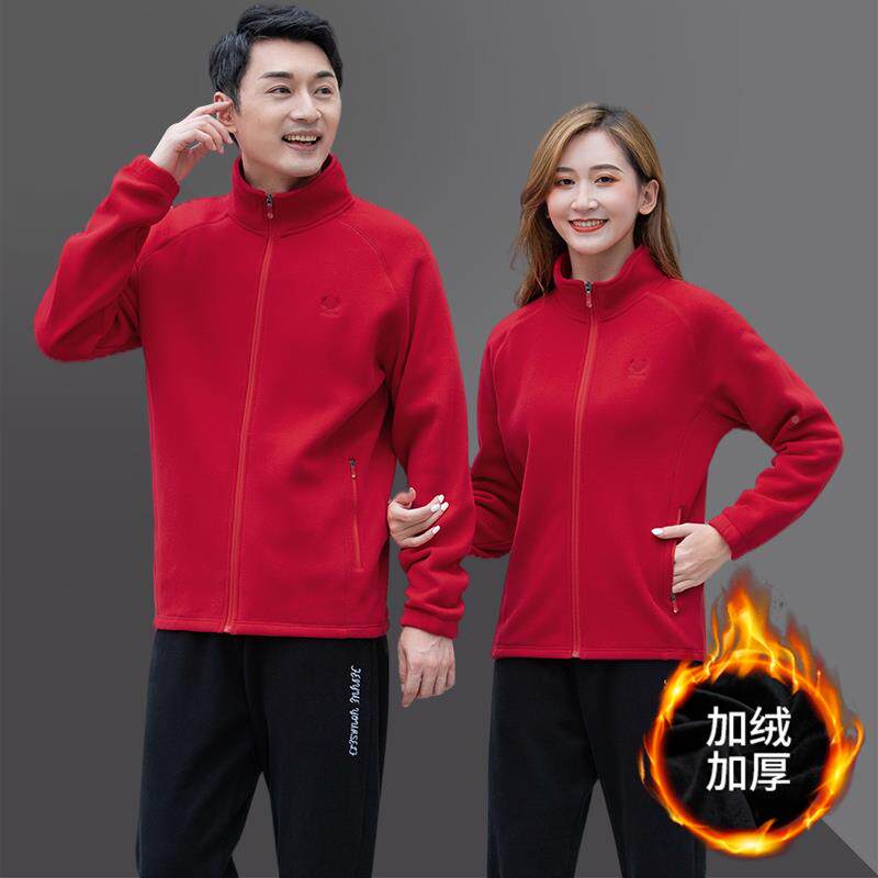加绒动运动套装男秋冬新款尚情侣闲运休服加时厚两件74015926套女