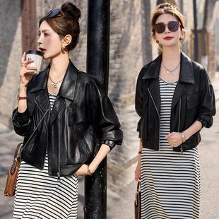冬新款 时秋尚休闲宽品绵牌羊皮夹克外套 海宁真皮皮衣松506女短款