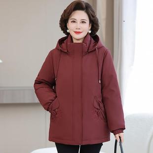 专年高档中妈柜妈连帽羽绒服8917冬装 加保暖女士白鸭厚绒外套 新款