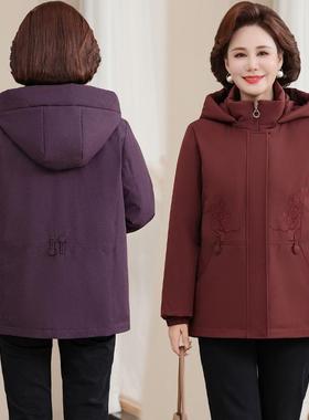 新款活里中老年羽绒服女大中长款56224码妈妈装厚派克服冬奶奶加