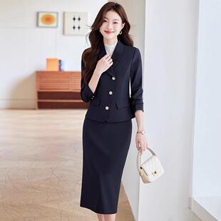 端职业套装女总裁商务高正气质工西装AL824030裙空姐上班面装试作
