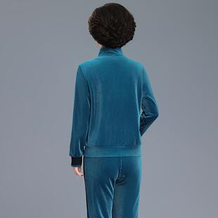 妈妈秋装金丝绒运动套装三新款洋气中老年女82527882春服秋季休闲