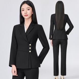 高级感黑色装套装女正美容珠西宝工作服职业高管经理F9811前台装
