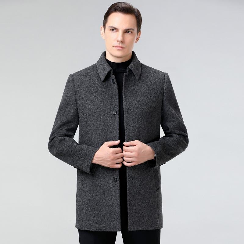 羊绒大衣冬季可脱男拆82122卸鸭绒内胆双加厚士羊毛面呢子商务休
