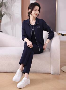 春秋款美复古运三式件套女年轻10202191动辣穿妹风修身外套装