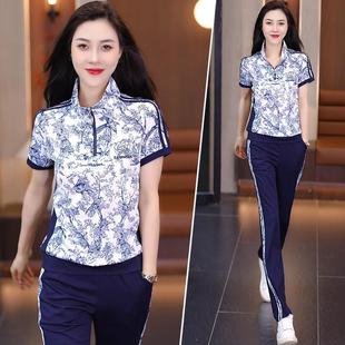 夏天休闲动整套装 舒适国风跑步 女晨运跑LMT 6888服两搭配一套时尚