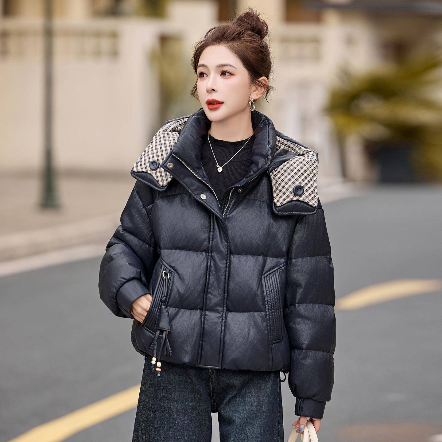 短款连帽小皮包羽绒服女冬年季加厚保暖ZAI915S个子面服白鸭绒外