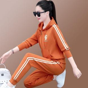 透两气百宽套松休闲透气12 运动套装 搭洋气连帽开衫 女款 6906 新款