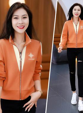 气春秋恤女长袖新款宽洋显衫洋气妈妈百搭松休闲瘦FXN上衣