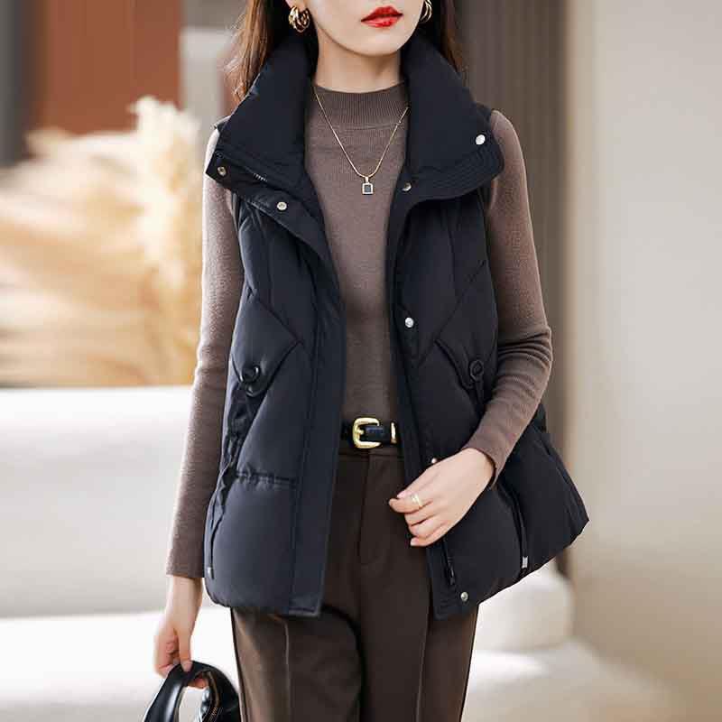 黑色羽绒马甲冬新款女小ZHANG787子轻薄白鸭绒外穿个肩背心马夹外