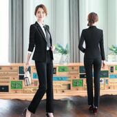 套DF6875装 新款 黑色双扣正面西服试工藏 蓝爆款 气质西装 职业装 女装