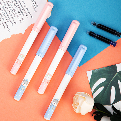 钢笔得力可擦钢笔可换墨囊小学生三年级练字专用钢笔女生高颜值男生纯蓝钢笔晶蓝墨水