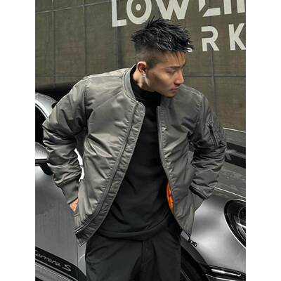it neith BIAS潮牌痞帅高级感飞行夹克男立领棒球服外套短款上衣