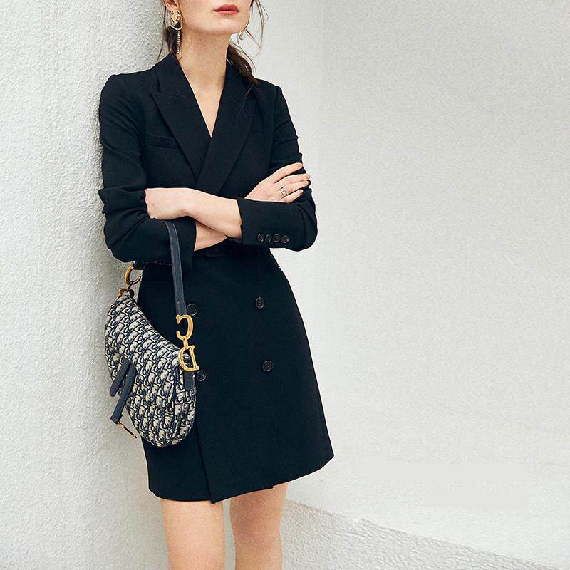 法式高级感大码西服职业女装春秋通勤气质收腰显瘦修身西装连衣裙