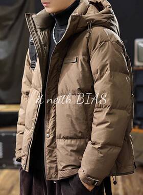 它newith Bias美国覆古短连帽羽绒服男子2024年冬季新保暖夹克