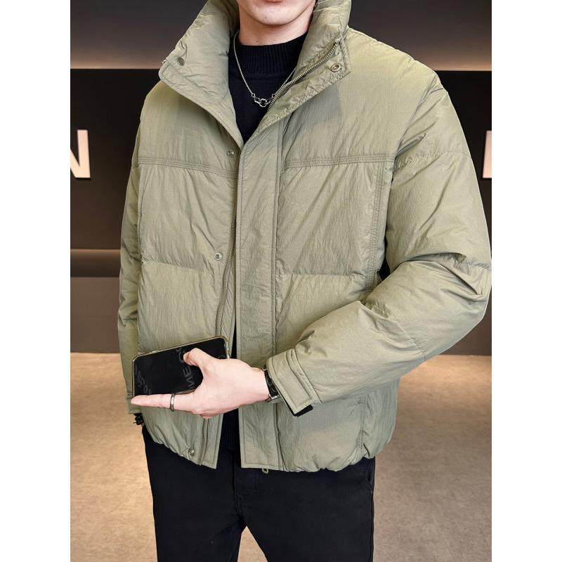 TWG冬季羽绒服男立领纯色2025新款修身休闲百搭帅气男生羽绒外套