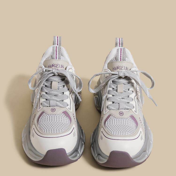 QVU~品牌专柜！厚底休闲老爹鞋女春夏款复古百搭小个子增高运动鞋