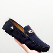 真皮2025新款 豆豆鞋 潮流英伦风休闲软底皮 大尺码 vkwwhy一脚蹬男士