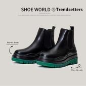 Trendsetters 轻奢不是梦 绿底切尔西靴情侣厚底增高马丁靴ins