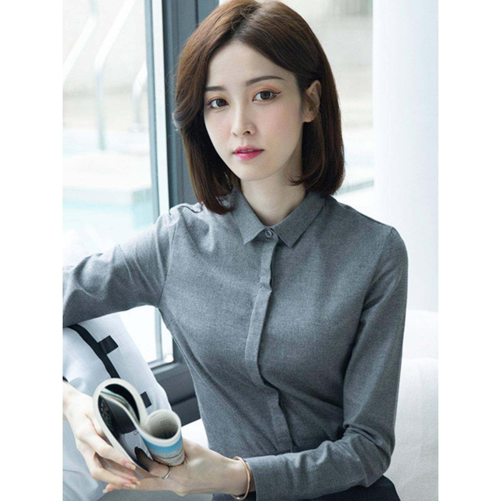 韩版2023法兰绒衬衫女秋冬纯棉职业工装外穿上衣百搭方领磨毛衬衣,女装/女士精品,衬衫,淘宝优惠券,粉丝福利购,淘宝优惠卷