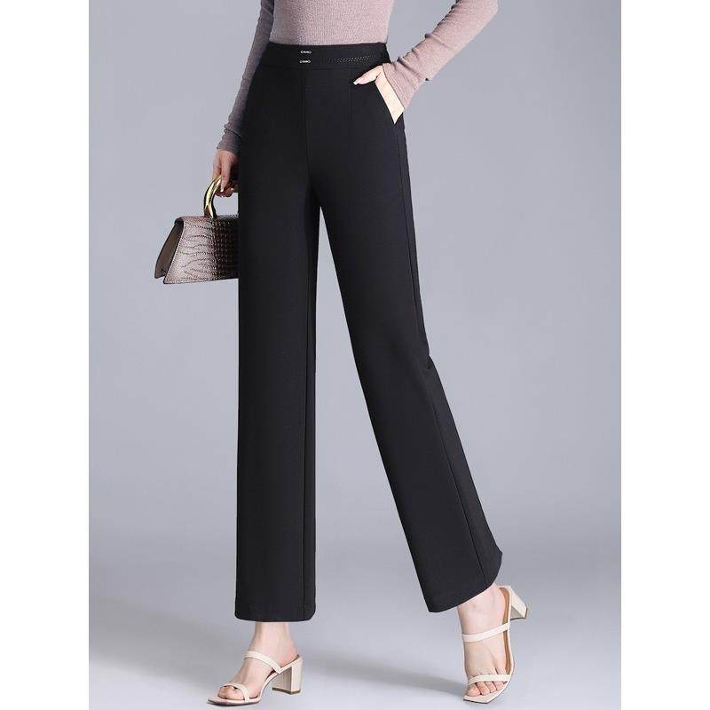 高端西装裤女2025春秋新款妈妈垂感直筒裤高级感显瘦大码阔腿长裤