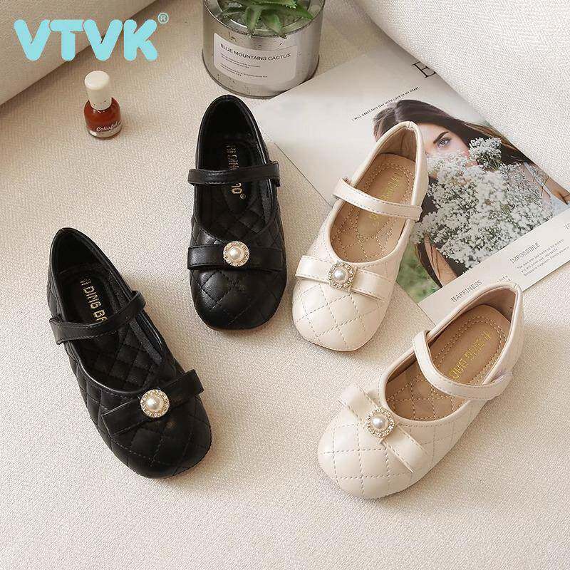 VTVK女童皮鞋春秋儿童单鞋2025新款小女孩真皮时尚软底豆豆公主鞋